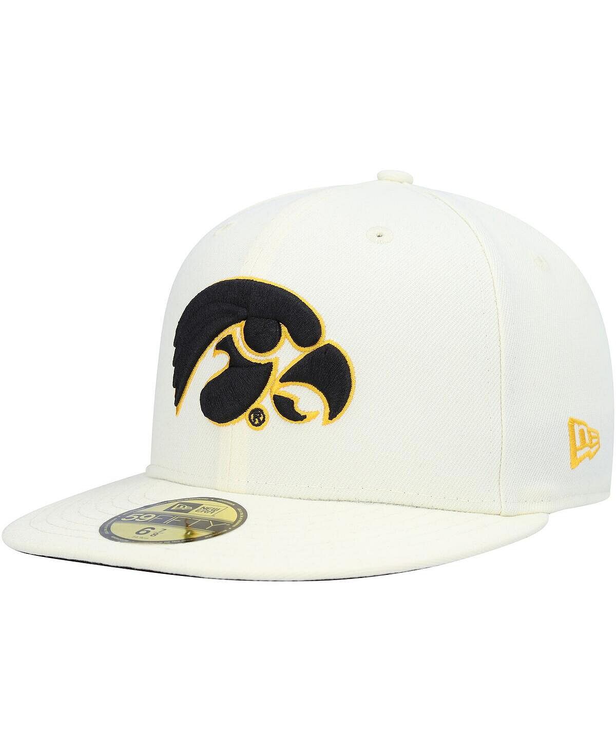 

Мужская белая приталенная шляпа Iowa Hawkeyes Chrome Color Dim 59FIFTY New Era