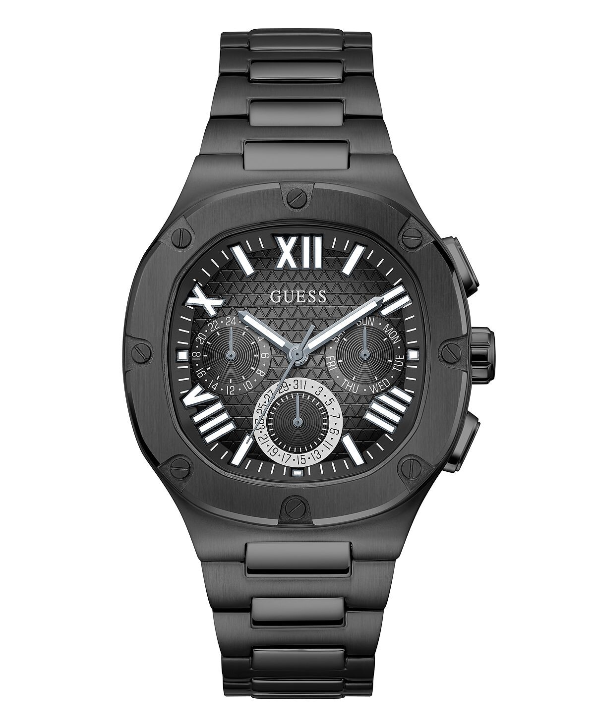 

Мужские многофункциональные черные часы из нержавеющей стали, 42 мм GUESS