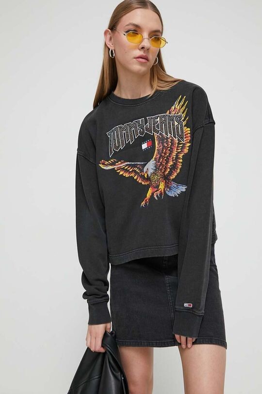 

Хлопковая толстовка Tommy Jeans, серый