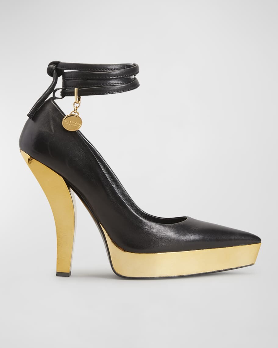 

Туфли-лодочки Lux из кожи напа с завязками на щиколотке TOM FORD