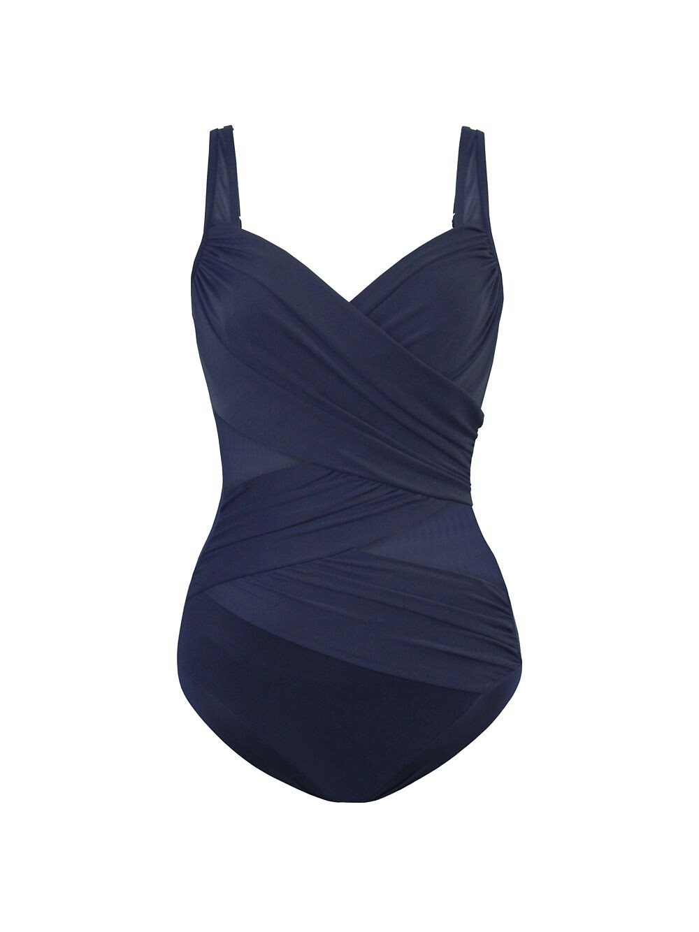 

Слитный купальник с рюшами и перекрещивающимися полосками Network Madero Miraclesuit Swim, Серый