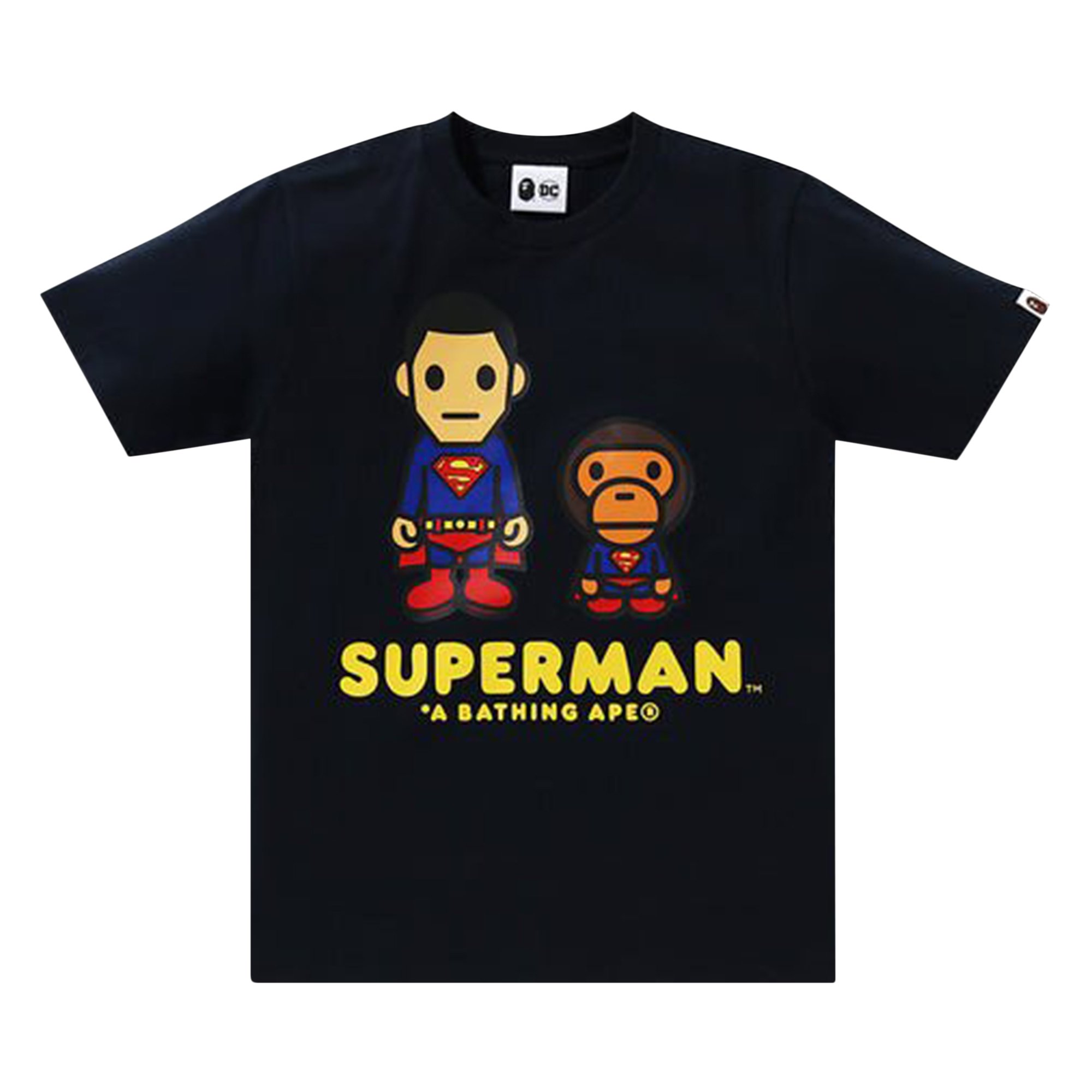 Футболка BAPE x DC Baby Milo Superman, черная футболка baby milo bape x xo the weeknd белая