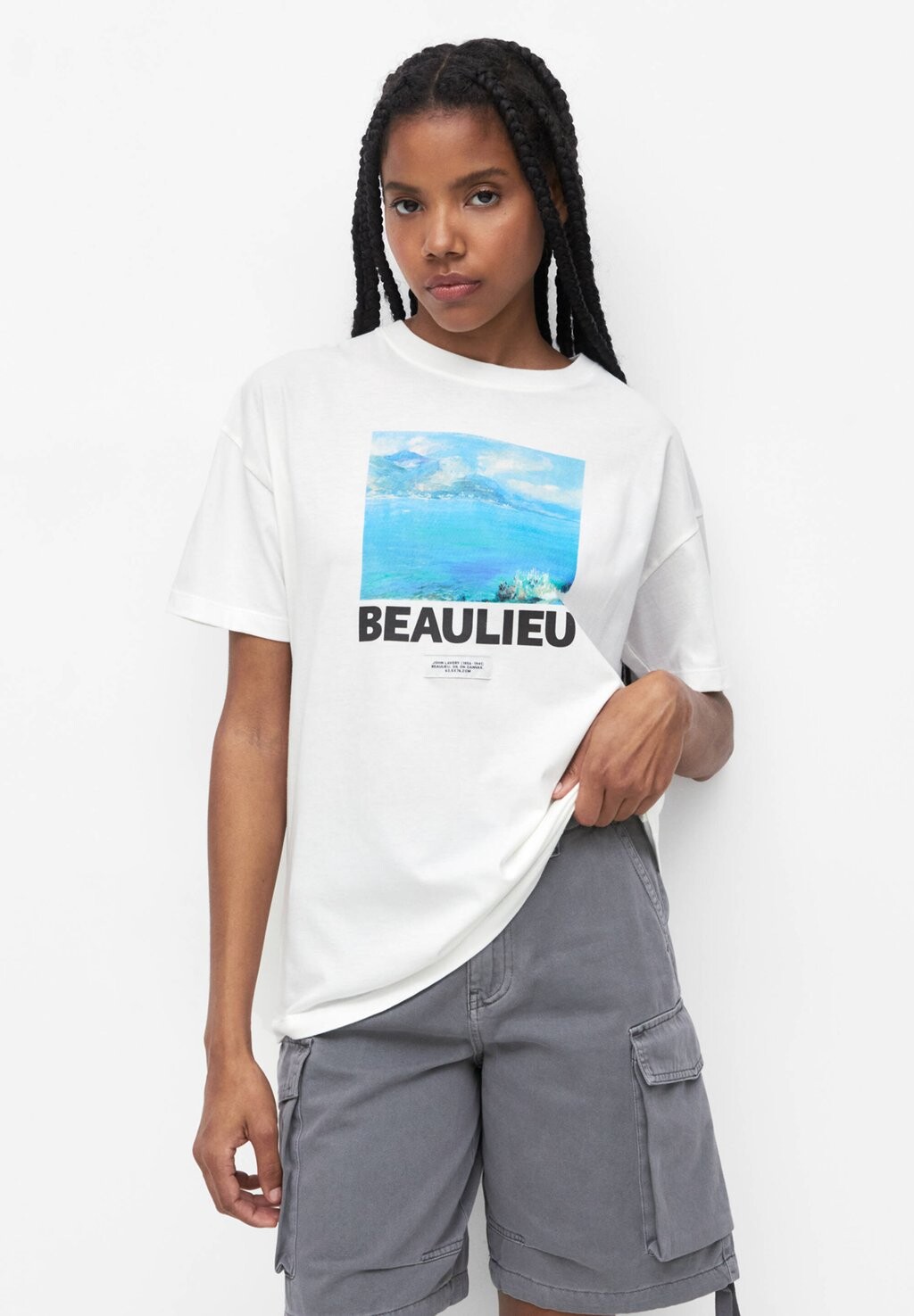 

Футболка с принтом PULL&BEAR, белый