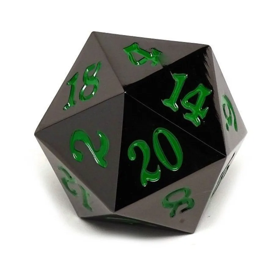 

35 мм d20 увеличенного размера из бронзы с зеленым цветом, Dice - Metal Single Dice (Easy Roller Dice)