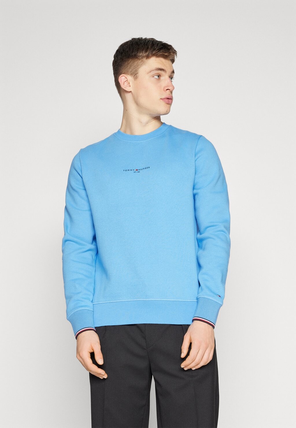 

Толстовка Tipped Crewneck Logo Tommy Hilfiger, цвет blue spell