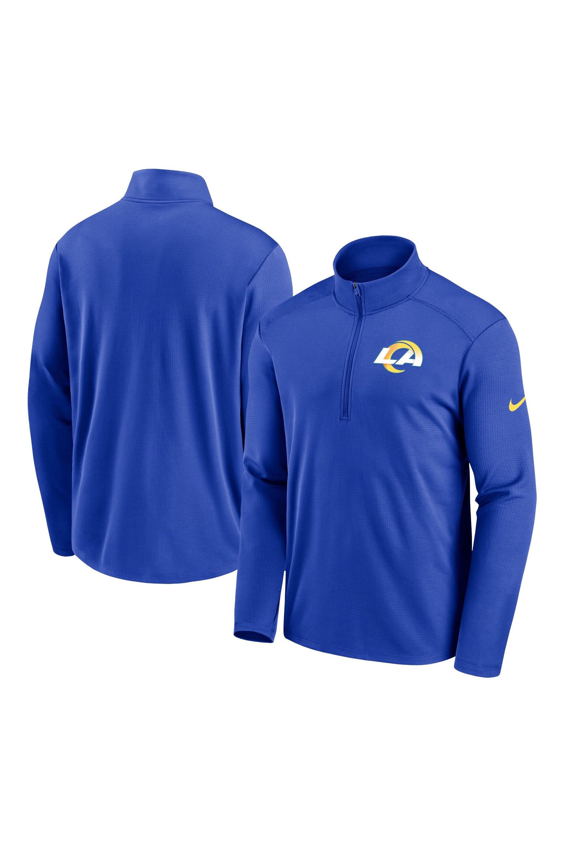 

Короткая худи на молнии с логотипом Fanatics Los Angeles Rams Pacer Nike Nike, синий