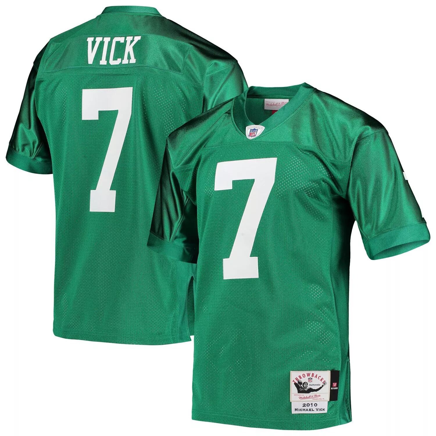 

Мужская майка Mitchell & Ness Michael Vick Kelly Green Philadelphia Eagles 2010 Authentic Throwback вышедшего на пенсию игрока