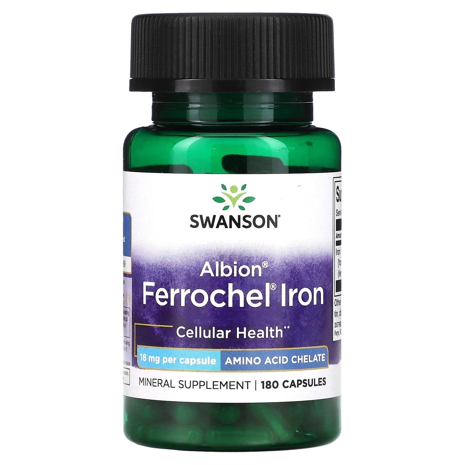 

Albion, Ferrochel Iron, 18 мг, 180 капсул, Swanson