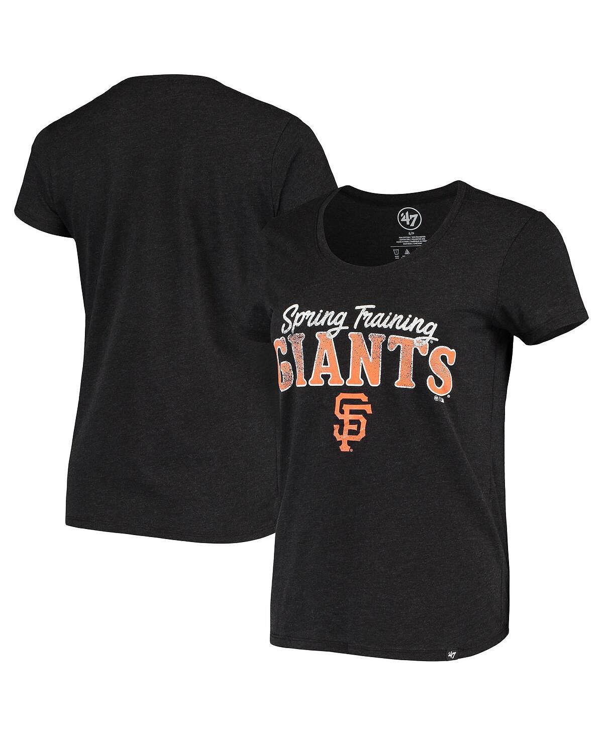 

Черная женская футболка San Francisco Giants Spring Training с выцветшим рисунком и овальным вырезом '47 Brand, черный