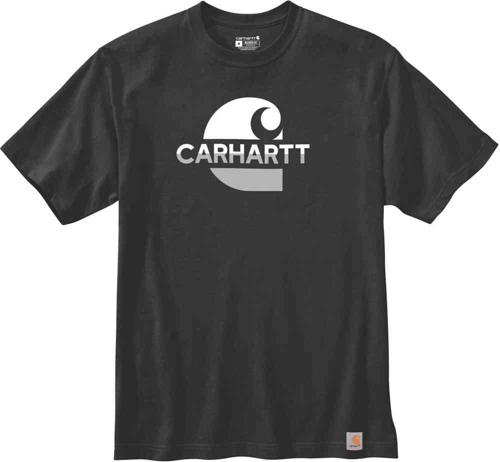 Футболка свободного покроя Heavyweight с рисунком C Carhartt, черно-белый топ uniqlo soft fluffy relaxed fit bralette темно коричневый