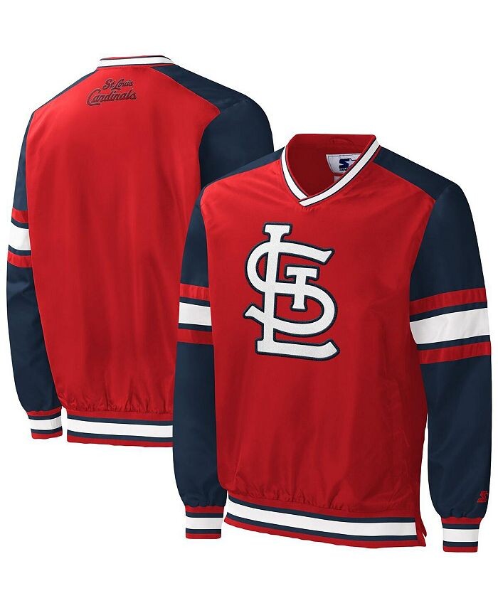 

Мужской красный пуловер с v-образным вырезом St. Louis Cardinals Yardline и ветровка Starter, красный