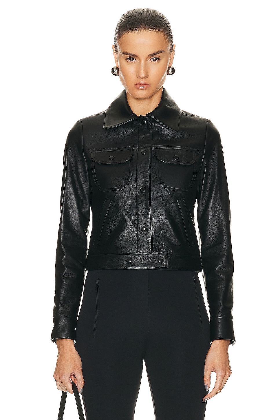 

Куртка Courreges Vintage Leather Trucker, черный