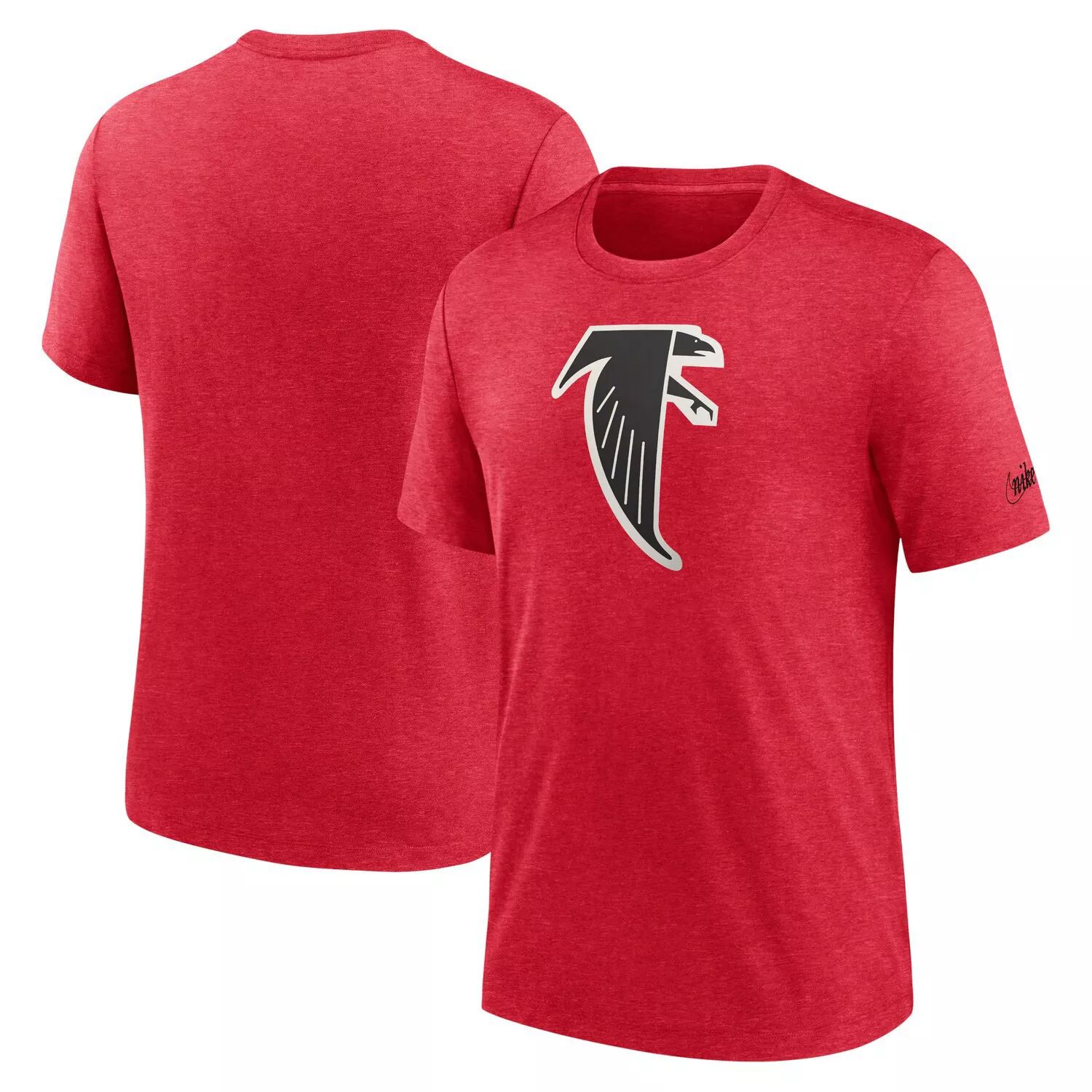 Мужская футболка Nike Heather Maroon Atlanta Falcons Rewind Logo Tri-Blend мужская темно серая майка atlanta falcons tri blend nike