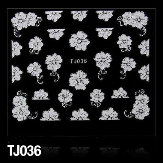 

3D наклейки с цветами Tj036 белые, Molly Lac
