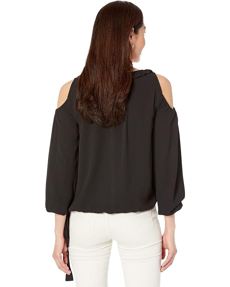 

Топ Michael Kors Cold-Shoulder Tie Top, черный