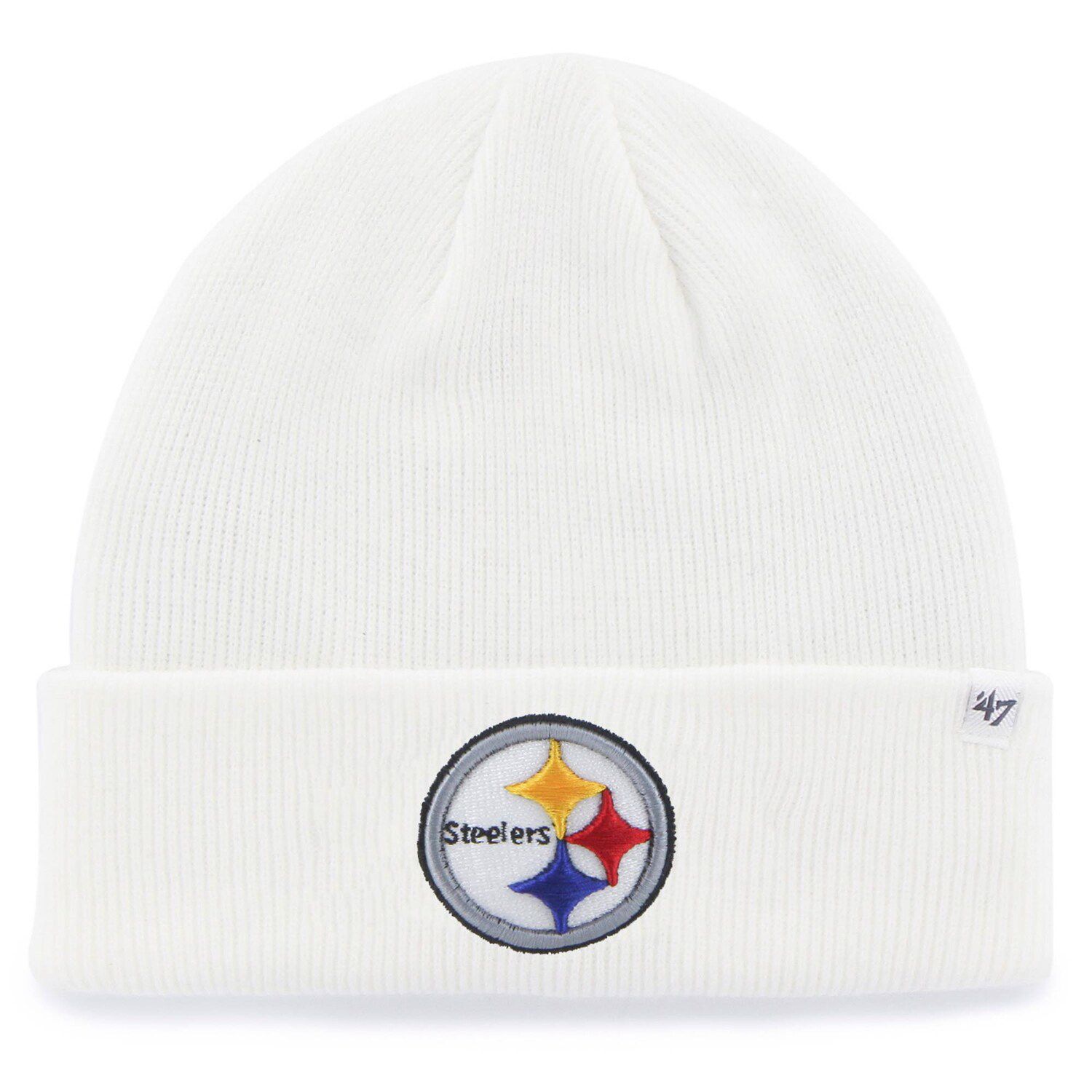 Мужская базовая вязаная шапка среднего размера '47 Pittsburgh Steelers белого цвета с манжетами мужская базовая вязаная шапка с манжетами 47 baltimore ravens среднего размера фиолетового цвета 47 brand