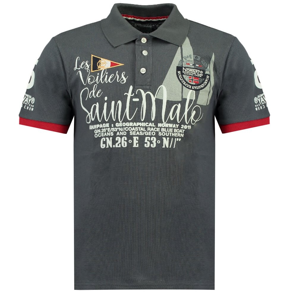 

Поло с коротким рукавом Geographical Norway Kalo, серый