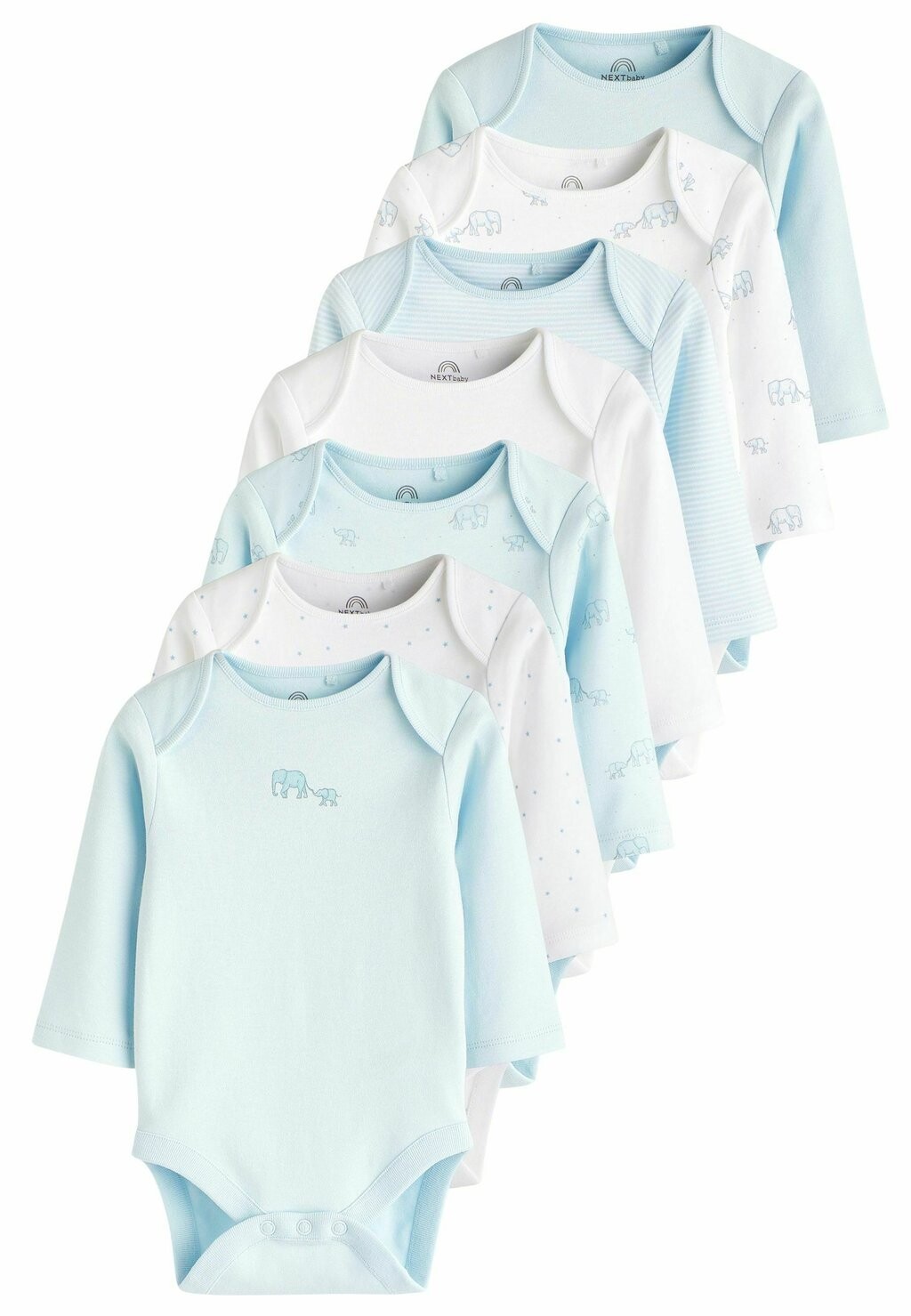 

Боди 7 PACK LONG SLEEVE BABY BODYSUITS Next, цвет pale blue