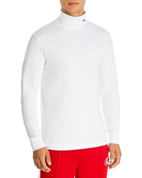 

Хлопковая однотонная водолазка с длинными рукавами Lacoste, цвет White