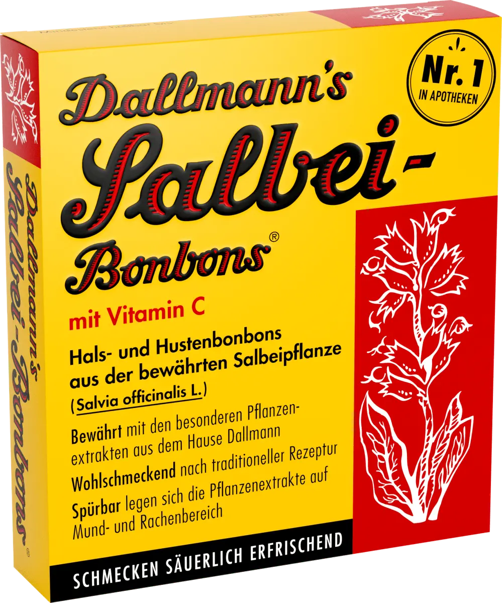 

Ладони с шалфеем для горла и кашля с витамином С (20 штук) 37г Dallmann's