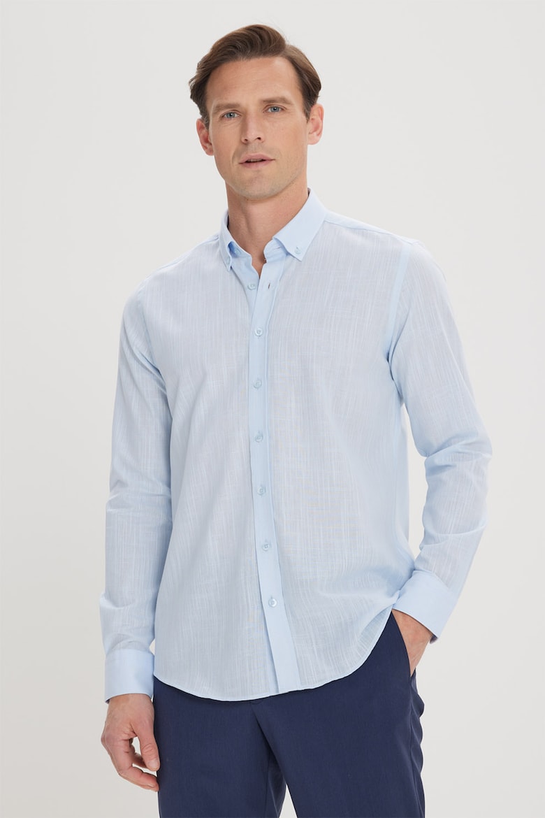 Приталенная рубашка из хлопка Ac&Co, синий