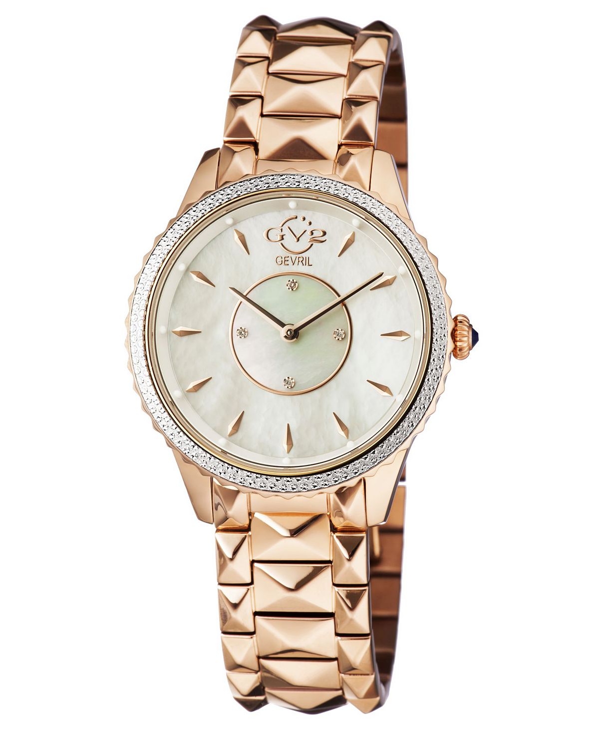 Женские часы Siena со швейцарским кварцевым ионным покрытием и розовым браслетом из нержавеющей стали, 38 мм Gevril