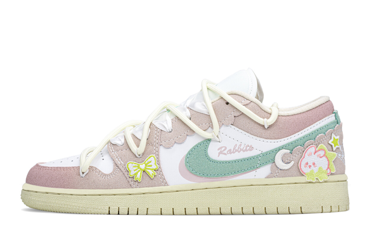 

Кроссовки Air Jordan 1 Vintage Basketball Shoes Women's Low-top Blue/pink, розовый