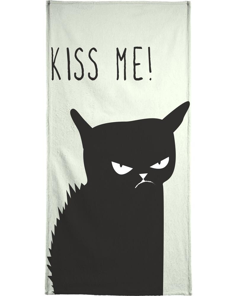 

Полотенце для ванной Juniqe Kiss Me Cat, цвет Grau & Schwarz