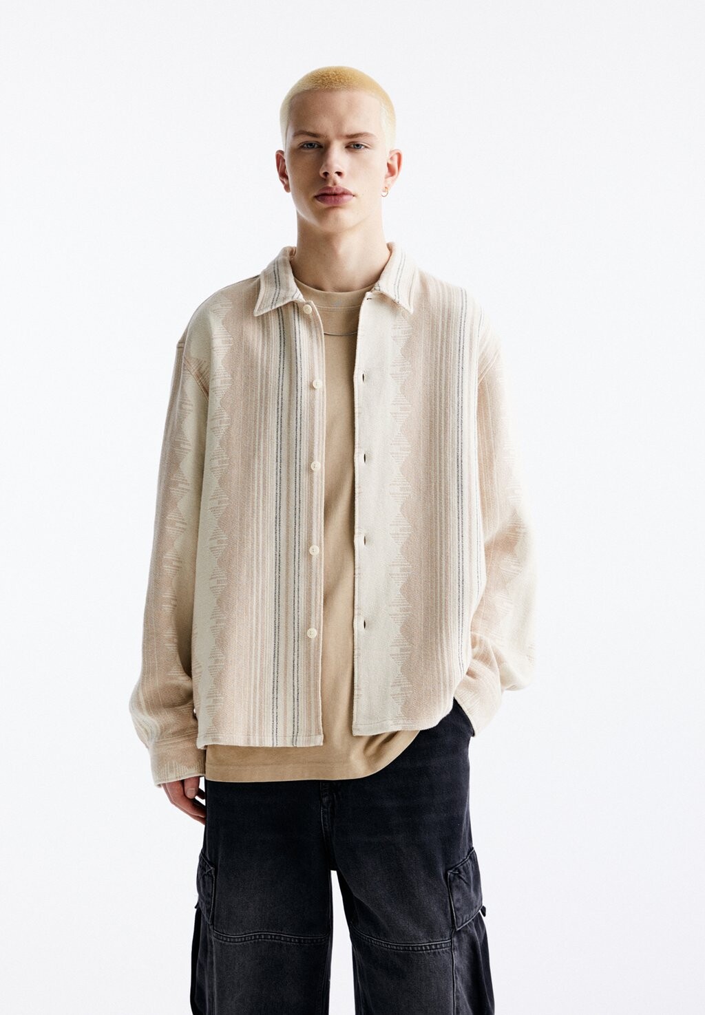 

Рубашка Long Sleeve Printed PULL&BEAR, цвет ochre