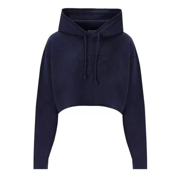 

Футболка oversize cropped hoodie Ganni, синий