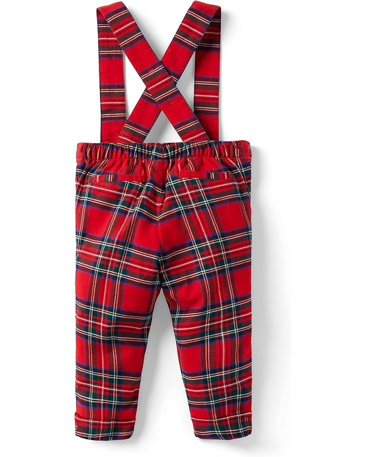 

Брюки Janie and Jack Plaid Suspender Pants, красный