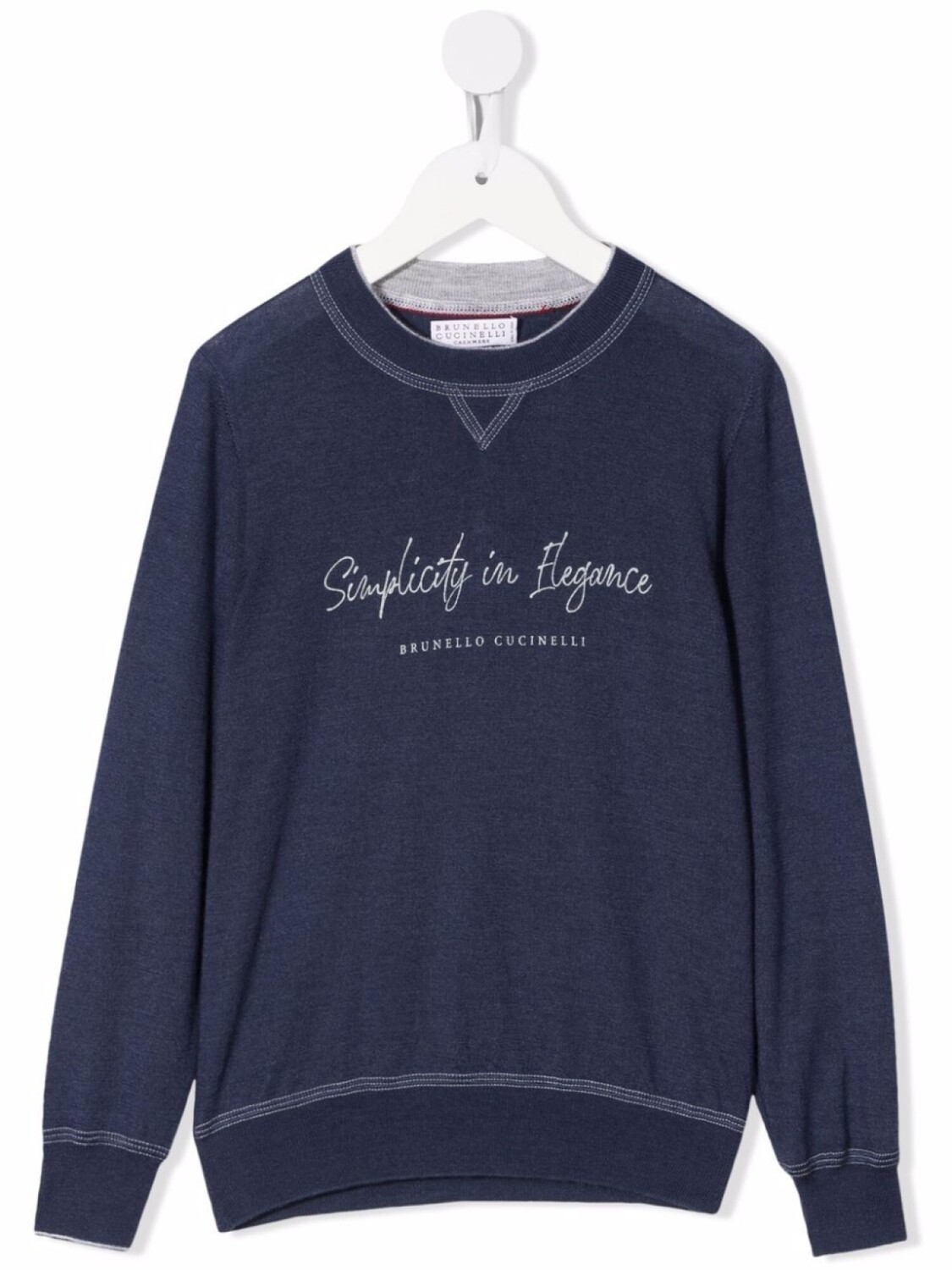 

Толстовка с надписью Brunello Cucinelli Kids, синий