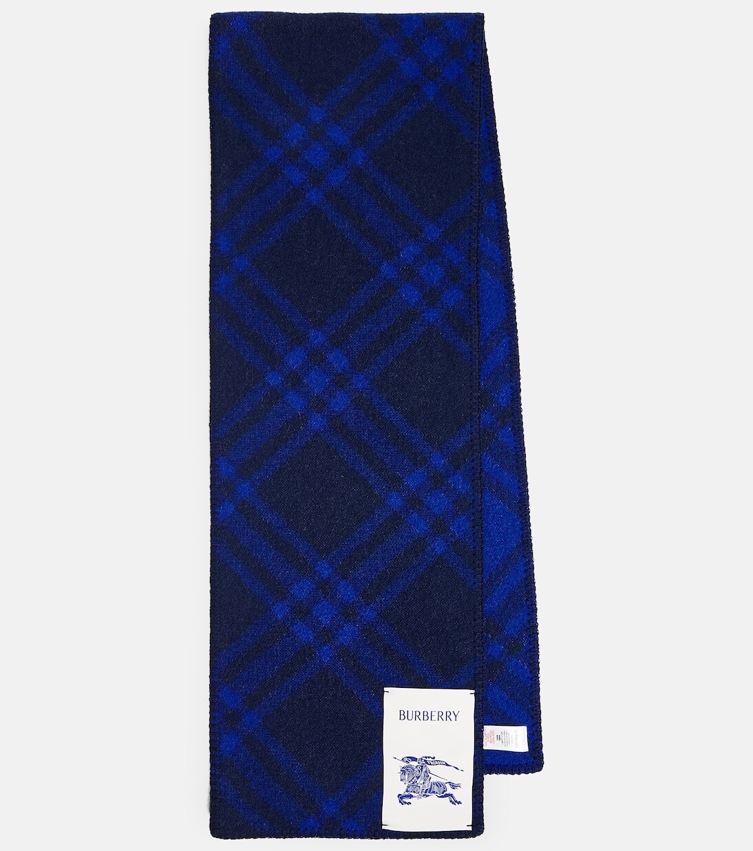 

Шерстяной шарф в клетку Burberry, синий