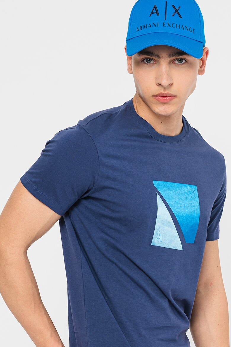 

Футболка с овальным вырезом Armani Exchange, синий