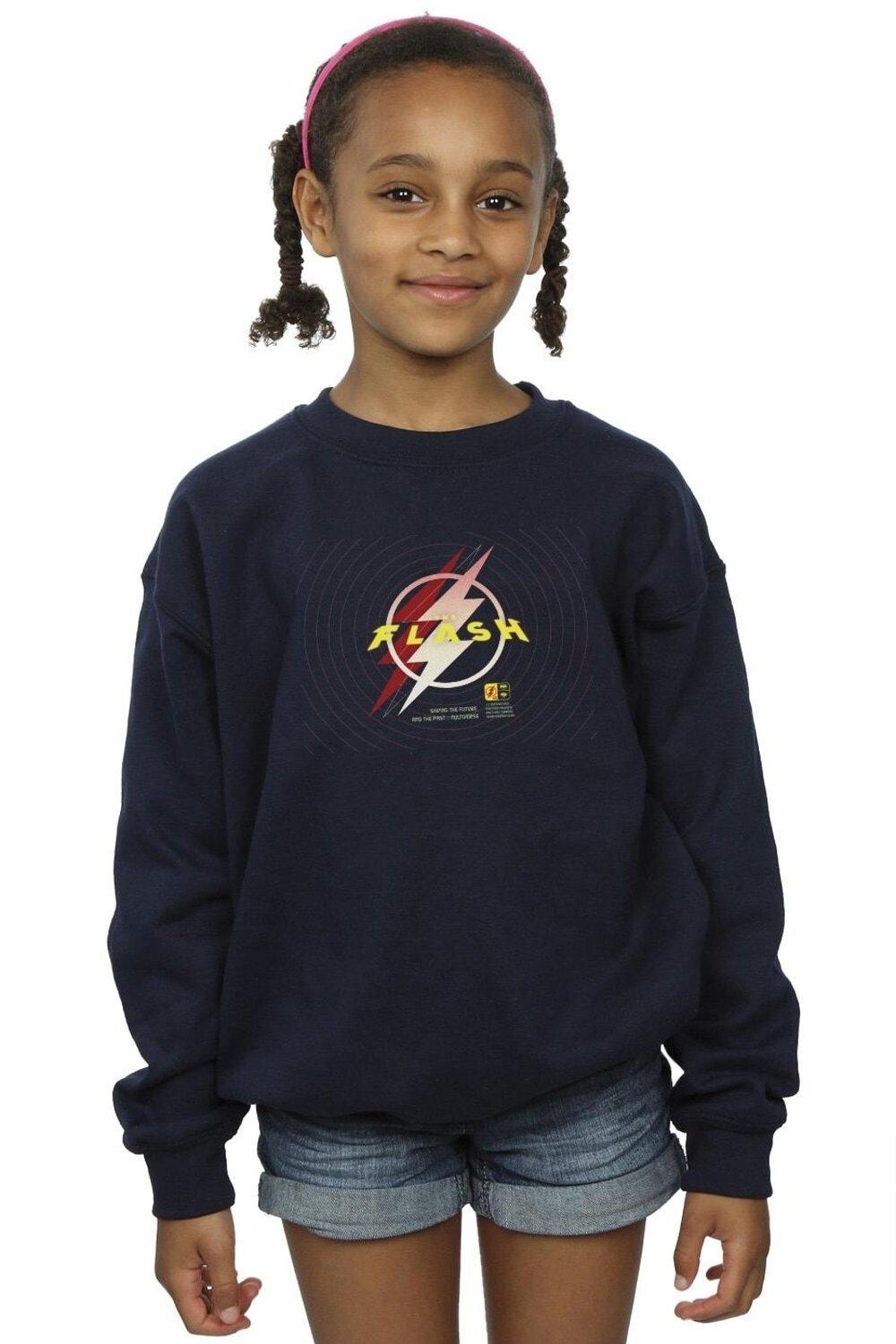 

Толстовка с логотипом Flash Lightning DC Comics, темно-синий