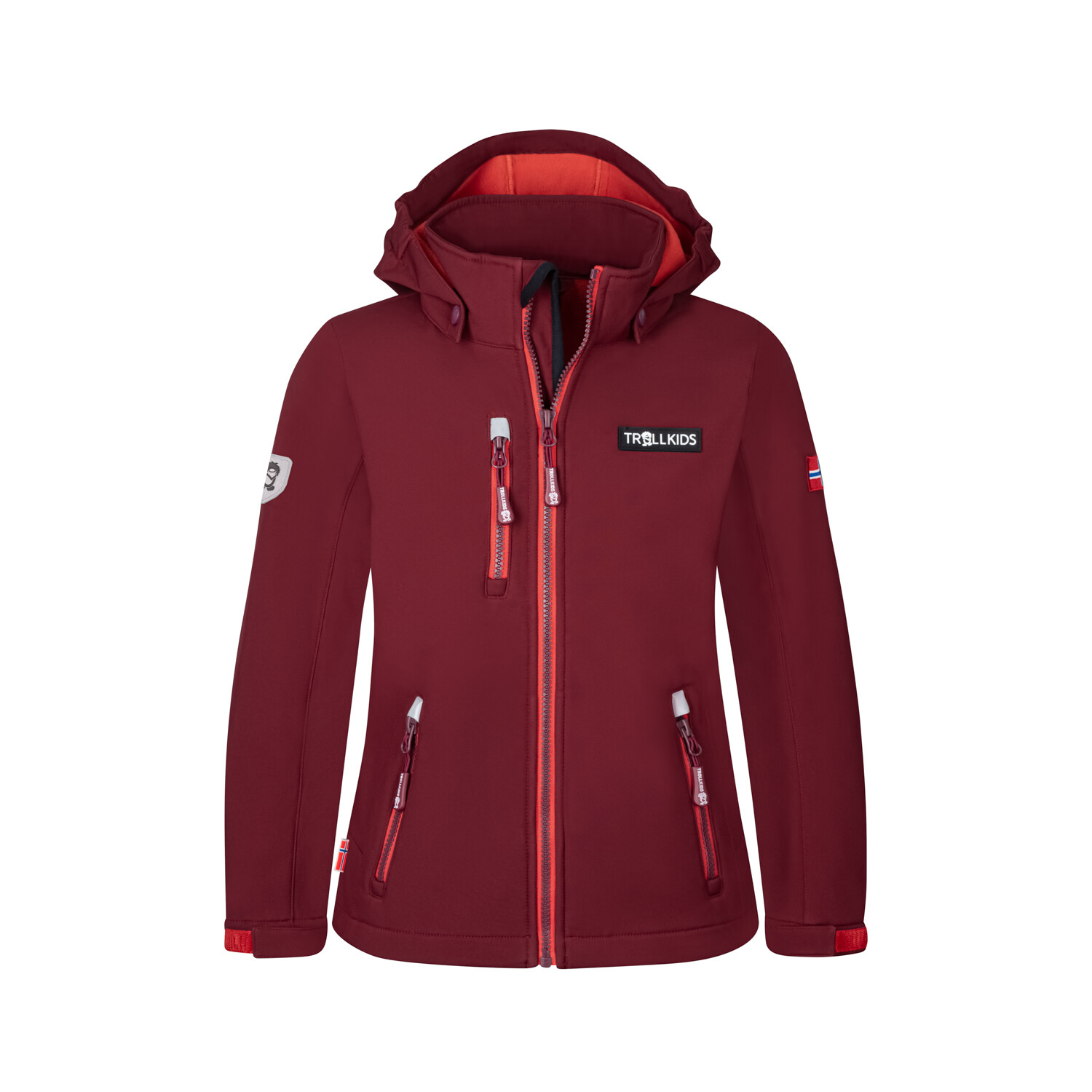 

Куртка софтшелл Trollkids Softshell Jacke Preikestolen, цвет Burgunderrot/Helles Kirschrot