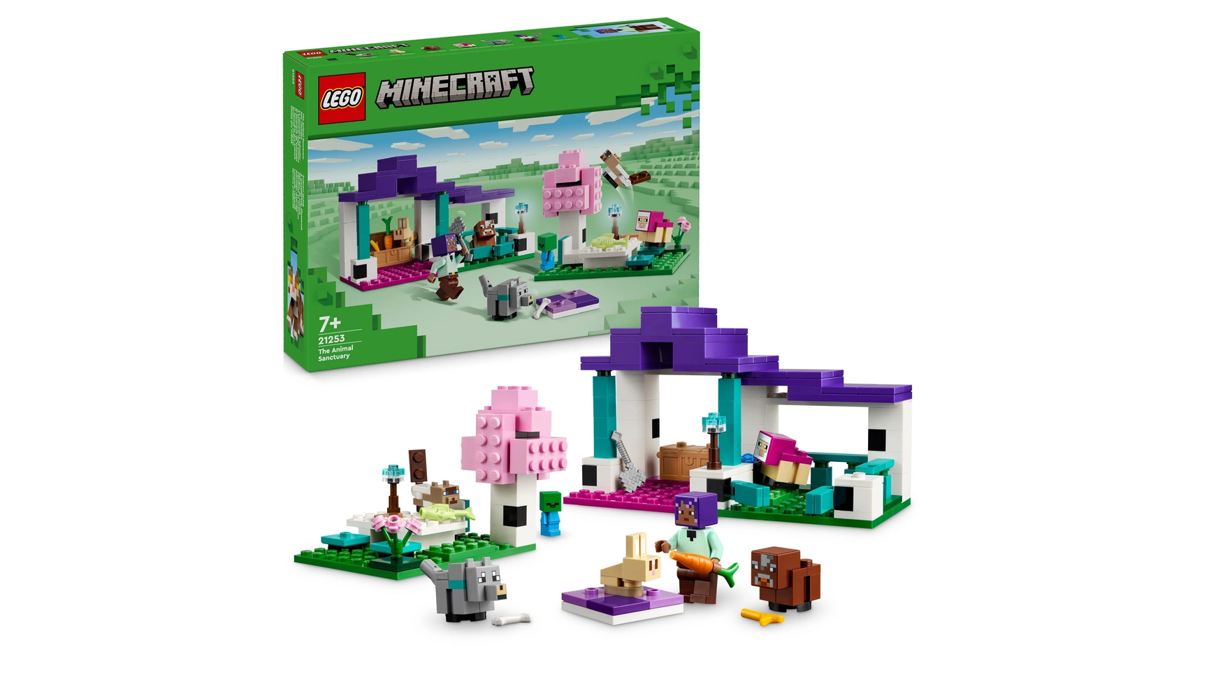 Lego Minecraft Приют для животных, игрушка с животными для видеоигры конструктор lego lego minecraft кроличье ранчо 21181