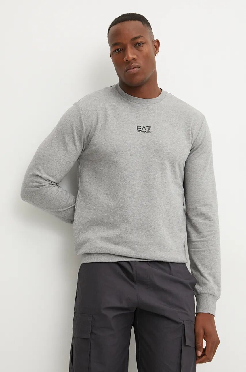 

Хлопковая толстовка EA7 Emporio Armani, серый