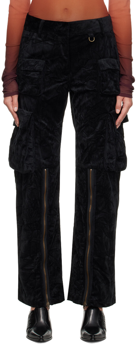 

Черные жатые брюки Acne Studios, Черный