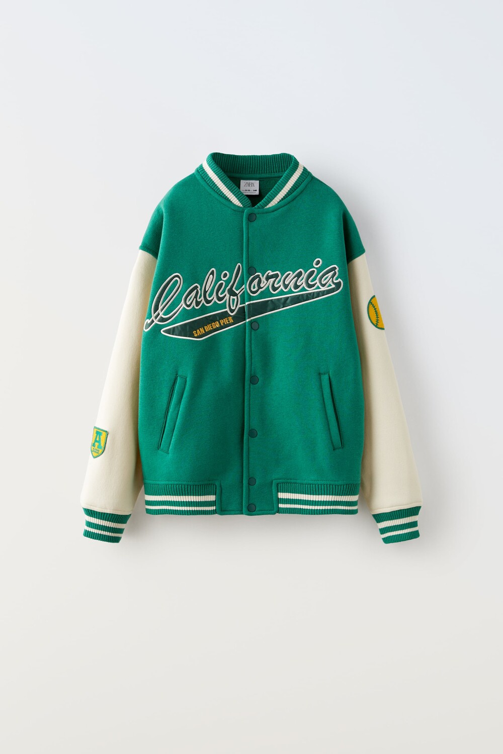 

Куртка для пилотников varsity california Zara, зеленый