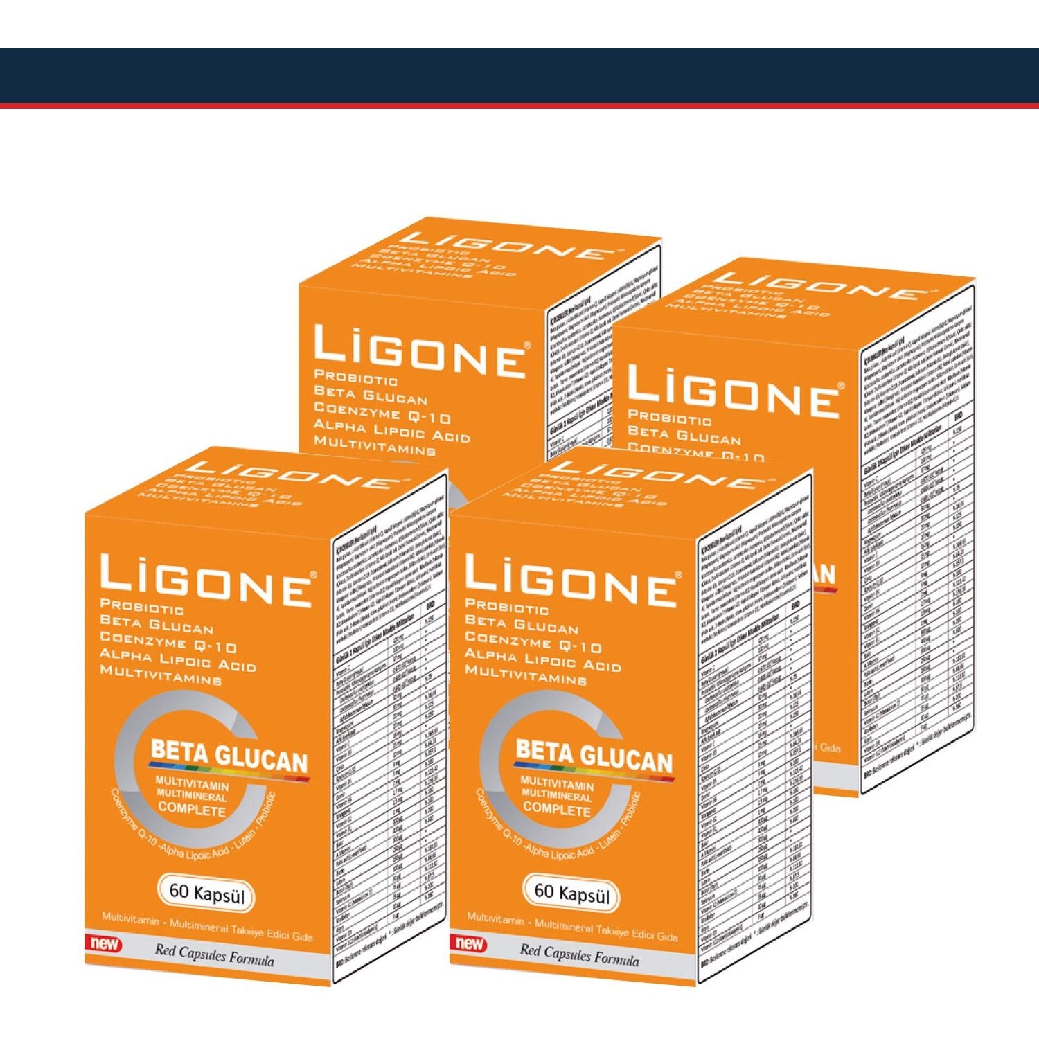Пищевая добавка Newdrog Ligone Beta Glucan, 60 капсул 4 шт
