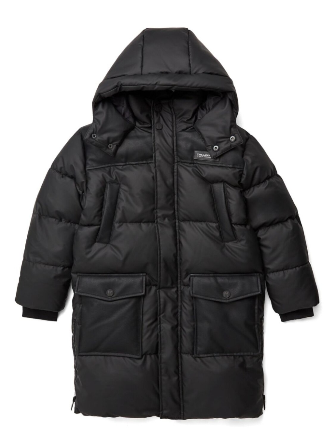 

Karl Lagerfeld Kids пуховик с логотипом, черный