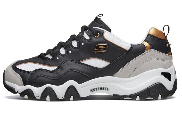 

Кроссовки мужские D"LITES 2.0 Chunky с низким верхом, черные/золотые Skechers, Черный, Кроссовки мужские D"LITES 2.0 Chunky с низким верхом, черные/золотые Skechers