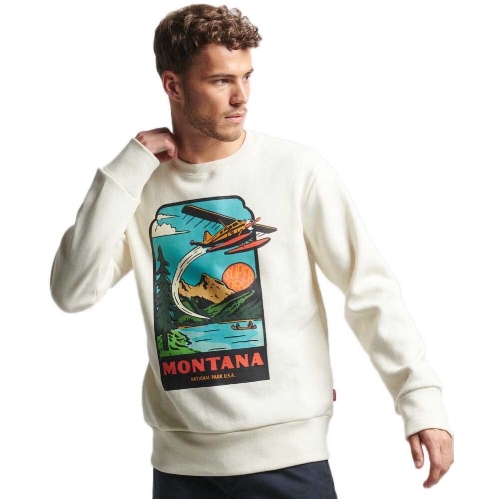 

Толстовка Superdry Travel Postcard Graphic, белый