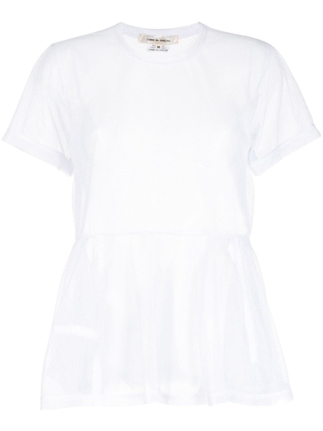 

Comme Des Garçons сетчатая футболка с оборками, белый