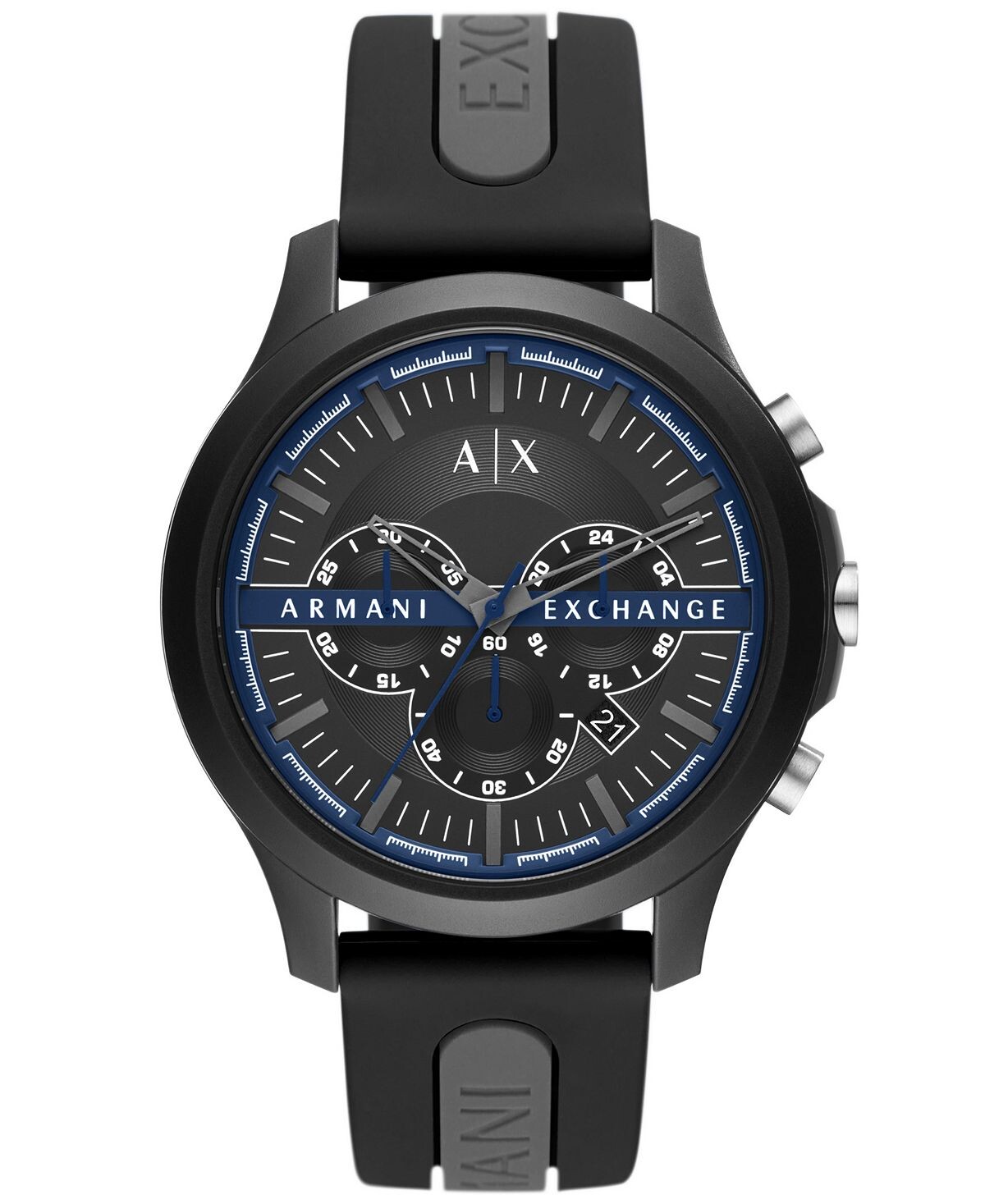 

Мужские часы с хронографом, черно-серый силиконовый ремешок, 46 мм Armani Exchange
