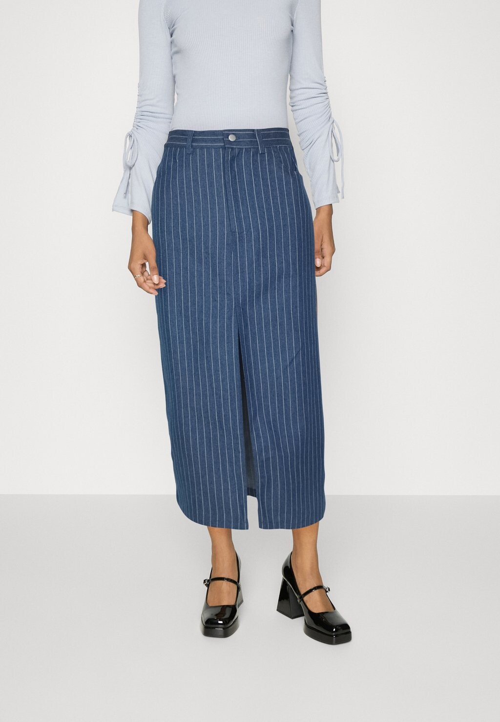 

Юбка Vaquera Pieces PCAMILDA LONG SKIRT, цвет medium blue denim/white