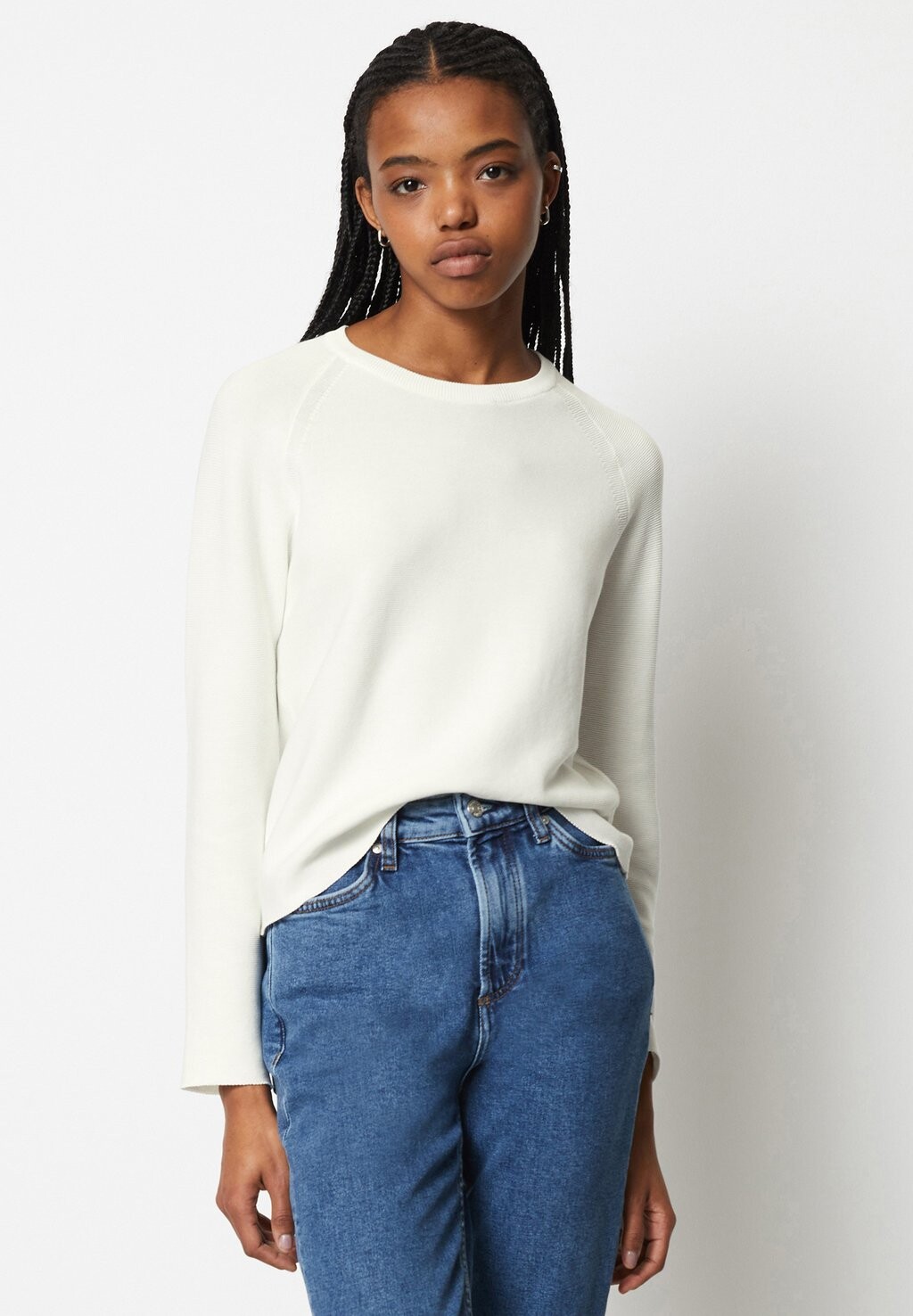 

Вязаный свитер DFC REGULAR MIT MINI-STRUKTUR Marc O'Polo DENIM, цвет egg white