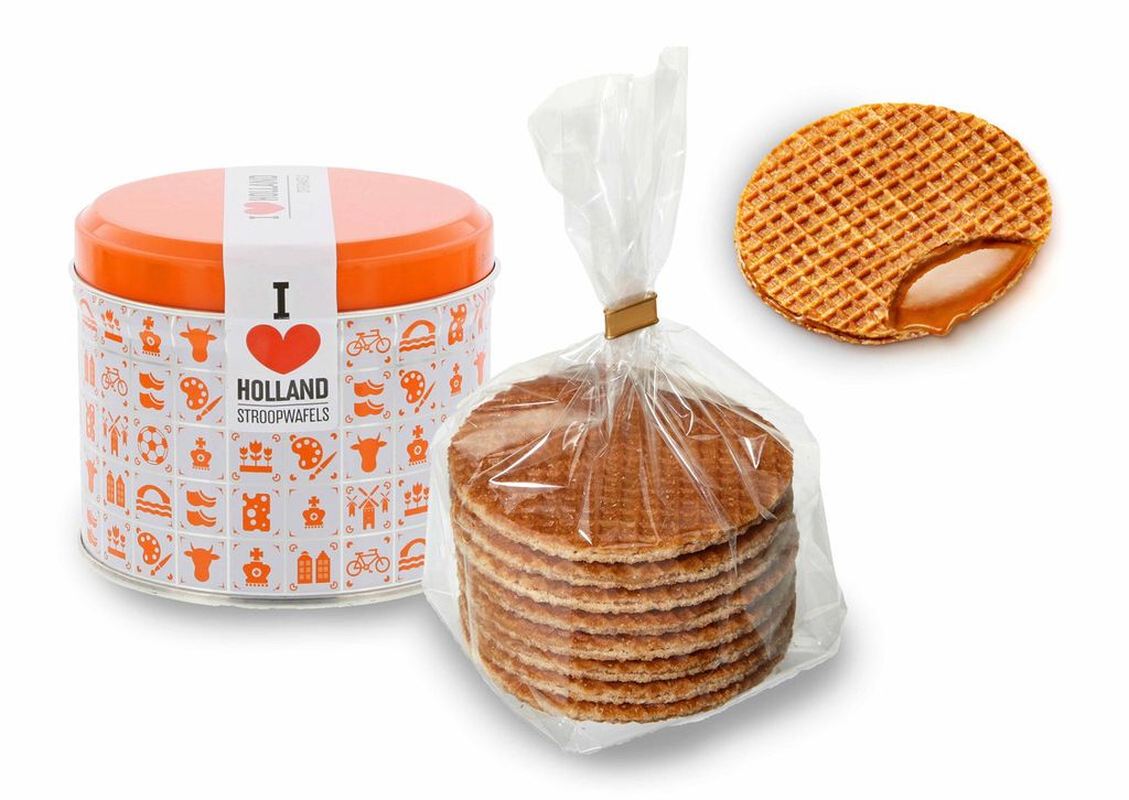 Daelmans - карамельные вафли в оранжевой банке - выгодная упаковка: коробка с 9 круглыми жестяными б