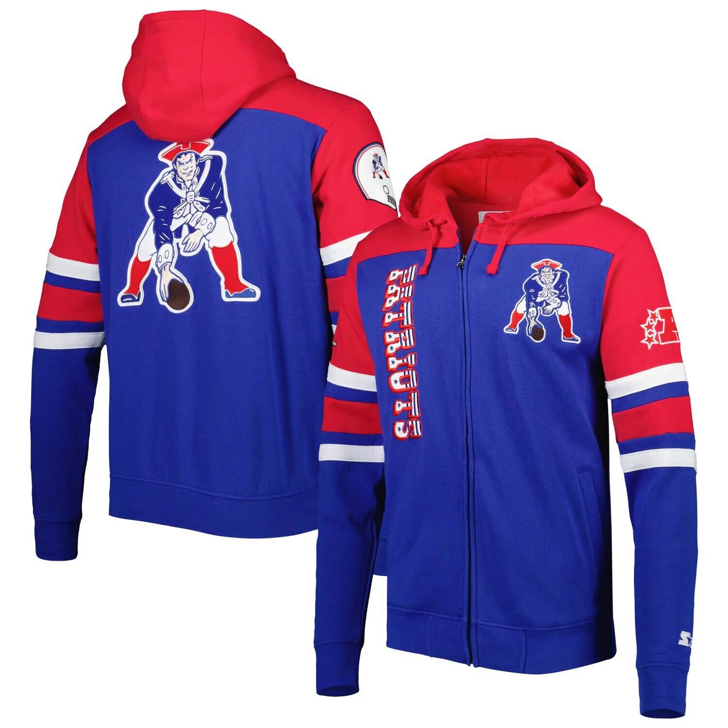 

Мужская темно-синяя куртка с молнией во всю длину New England Patriots Extreme Vintage Logos Starter, Синий